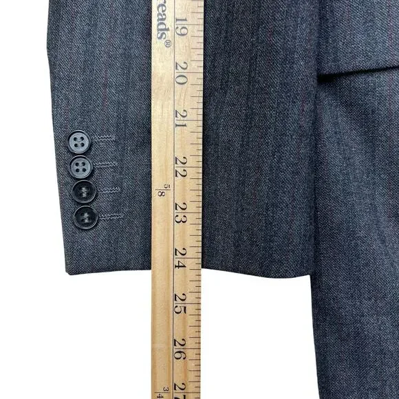 Virgin Wool Pinstripe Sport Coat 40RCambridge Vintage Gray Tailored Blazer